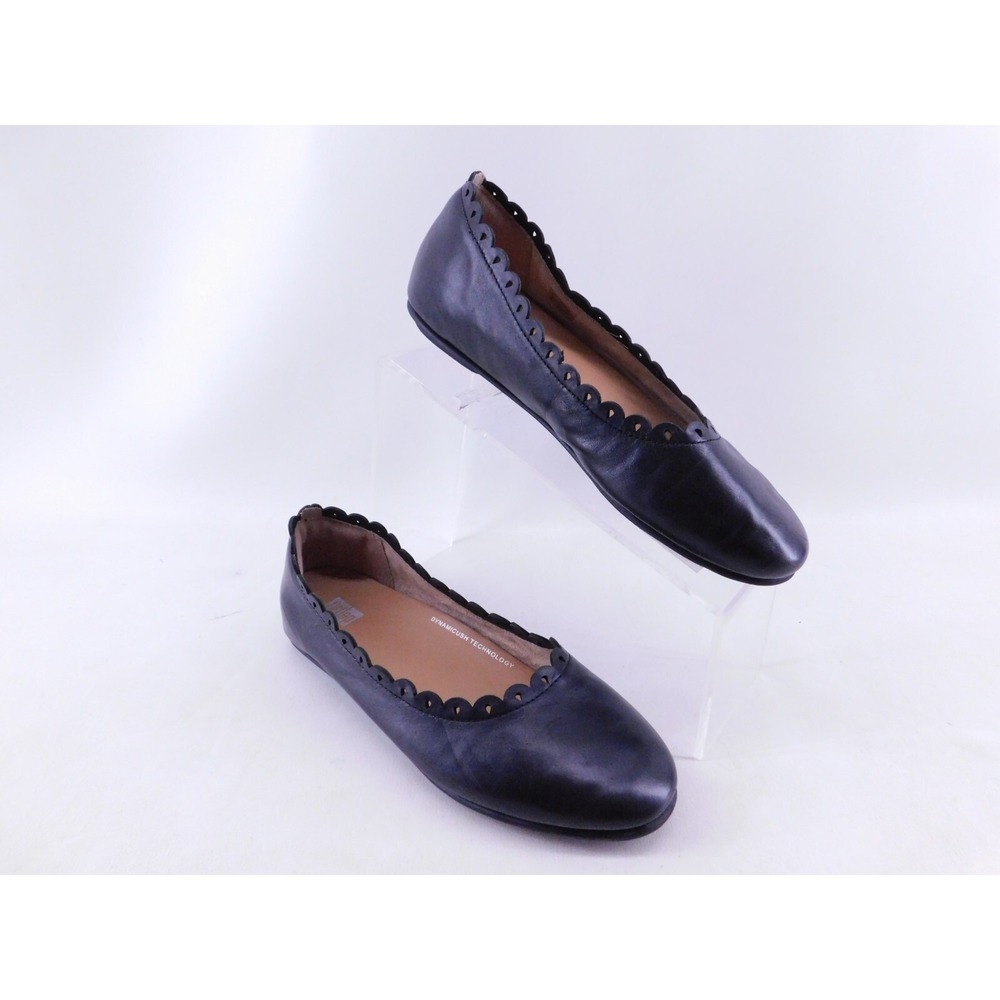FitFlop Women's Allegro Soft Leather Ballet Flats Black Size 7 US Comfort Floret